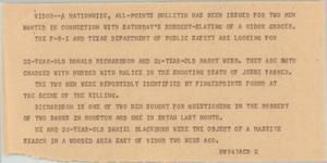 Primary view of object titled '[News Script: APB issued]'.