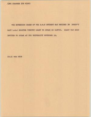 Primary view of object titled '[News Script: SMU changes its mind]'.