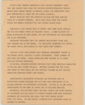 Primary view of object titled '[News Script: International Armed Forces Update]'.