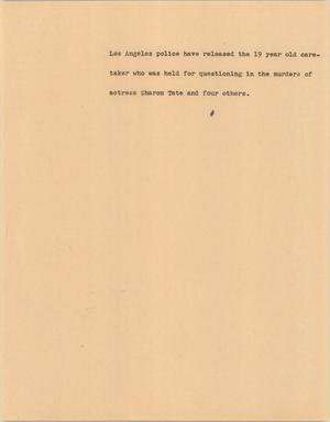Primary view of object titled '[News Script: Investigation questioning]'.