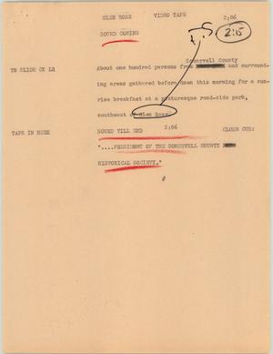 Primary view of object titled '[News Script: Glen Rose]'.
