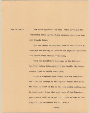 Primary view of object titled '[News Script: Bickley]'.