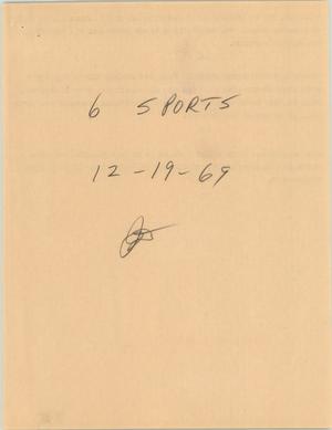 Primary view of object titled '[News Script: 6PM Sports]'.