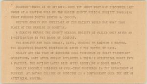 Primary view of object titled '[News Script: Dr. Cooley hearing]'.