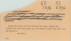 Primary view of object titled '[News Script: Weather forecasts]'.
