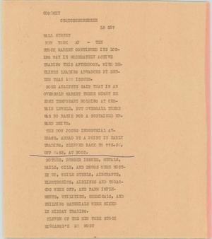 Primary view of object titled '[News Script: NY Wall Street]'.