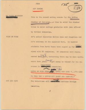 Primary view of object titled '[News Script: Jobs]'.