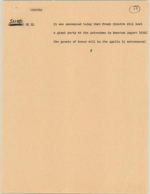 Primary view of object titled '[News Script: Sinatra]'.