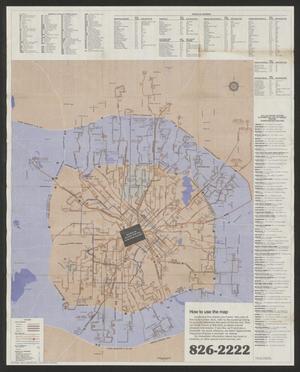 Primary view of object titled 'Map of Bus Routes - Dallas Transit System'.