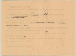 Primary view of object titled '[News Script: Texas wea]'.