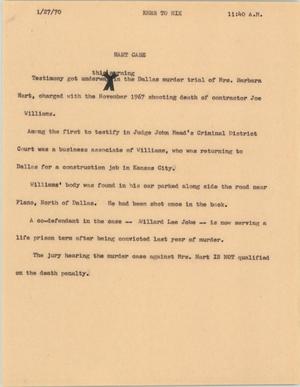 Primary view of object titled '[News Script: Hart case]'.