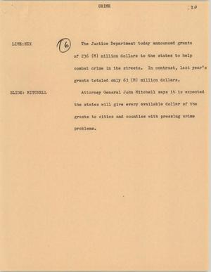 Primary view of object titled '[News Script: Crime]'.