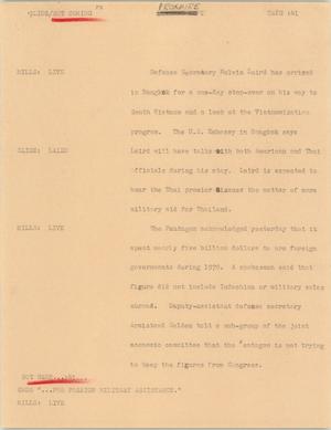 Primary view of object titled '[News Script: Proxmire]'.