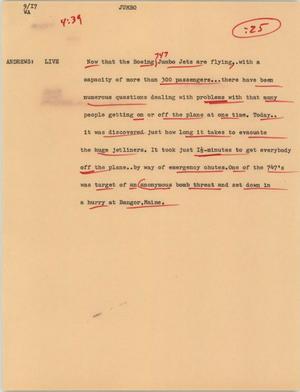 Primary view of object titled '[News Script: Jumbo]'.