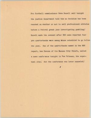 Primary view of object titled '[News Script: Sports gambling]'.