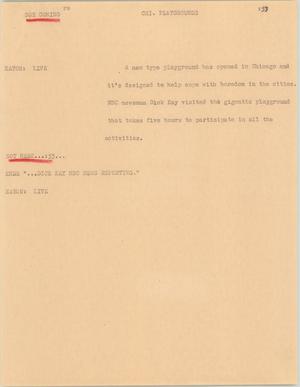 Primary view of object titled '[News Script: Chi. playgrounds]'.