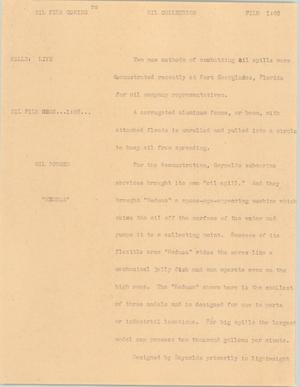 Primary view of object titled '[News Script: Oil collection]'.