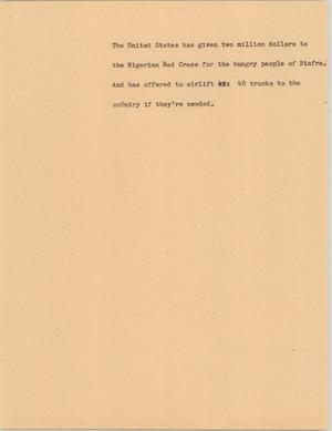 Primary view of object titled '[News Script: Nigerian Red Cross donation]'.