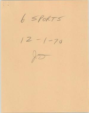 Primary view of object titled '[News Script: 6PM sports roundup]'.