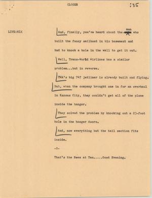 Primary view of object titled '[News Script: Update in new transportation]'.