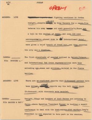 Primary view of object titled '[News Script: Jordan]'.