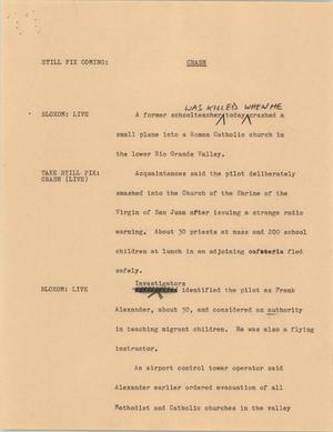 Primary view of object titled '[News Script: Crash]'.