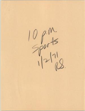 Primary view of object titled '[News Script: 10PM Sports update]'.