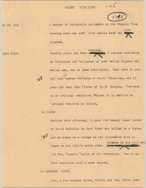 Primary view of object titled '[News Script: Wrecks]'.