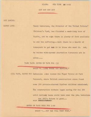 Primary view of object titled '[News Script: Biafra]'.