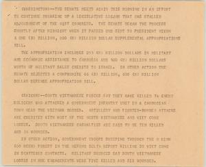 Primary view of object titled '[News Script: D. C. and Saigon update]'.