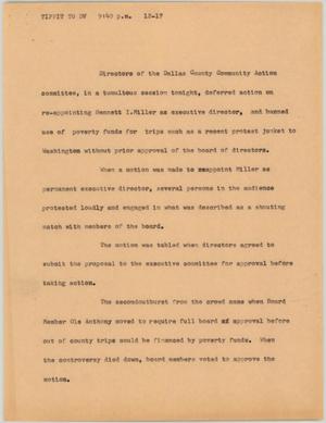 Primary view of object titled '[News Script: Dallas County Community Action Committee]'.