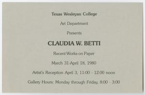 Primary view of object titled '[Letter from Texas Wesleyan College Art Department]'.