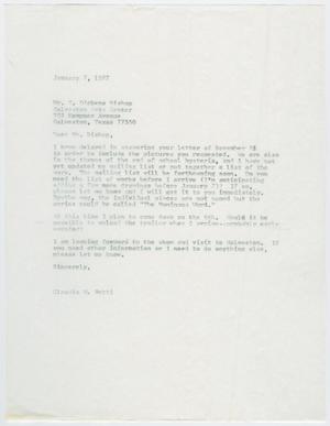 Primary view of object titled '[Letter from Claudia Betti to E. Dickens Bishop, January 7, 1977]'.