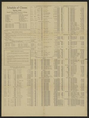 Primary view of object titled '[Schedule of classes at North Texas State Teachers College, 1948]'.