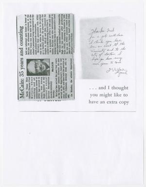 Primary view of object titled '[Clipping: McCain: 35 years and counting]'.