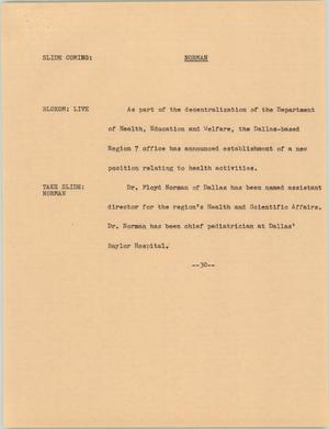 Primary view of object titled '[News Script: Norman]'.