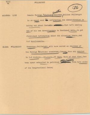 Primary view of object titled '[News Script: Fullbright]'.