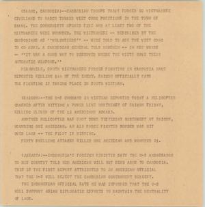 Primary view of object titled '[News Script: Vietnam war updates]'.