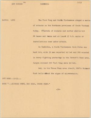 Primary view of object titled '[News Script: South Vietnam attacks]'.