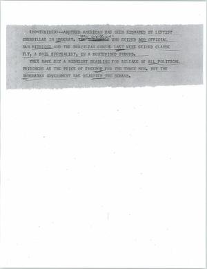 Primary view of object titled '[News Script: Guerrillas kidnap an American]'.