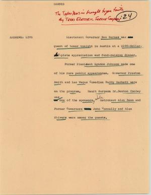 Primary view of object titled '[News Script: Barnes]'.