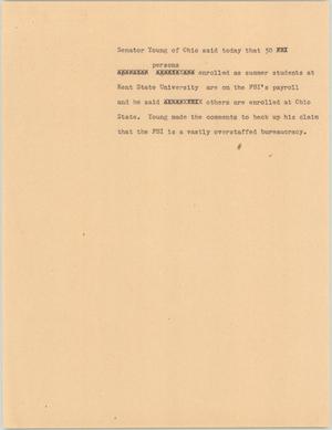 Primary view of object titled '[News Script: Summer university enrollment]'.
