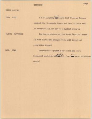 Primary view of object titled '[News Script: Ritchies]'.