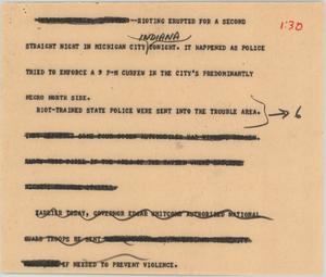 Primary view of object titled '[News Script: Riot for curfew]'.