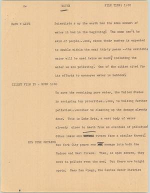 Primary view of object titled '[News Script: Water]'.
