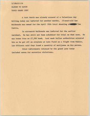 Primary view of object titled '[News Script: Shooting investigation accusation]'.