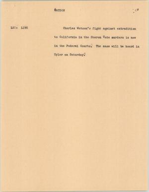 Primary view of object titled '[News Script: Watson]'.