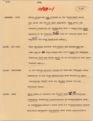 Primary view of object titled '[News Script: Cuba]'.