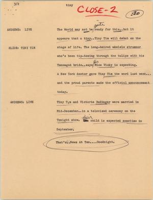 Primary view of object titled '[News Script: Tiny]'.