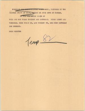 Primary view of object titled '[News Script: Weather update]'.